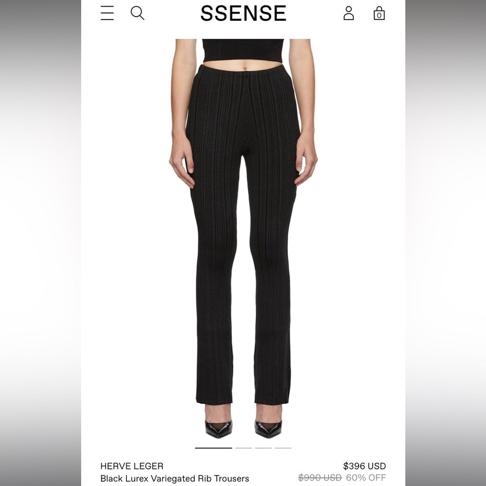 Herve Leger Black Flare Pant
